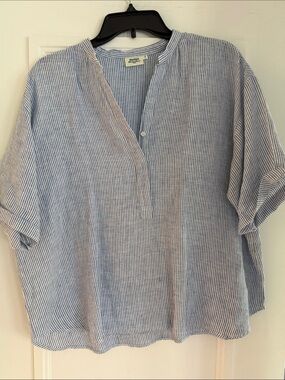 Hartford Blue & White Vertical Stripe Shirt
